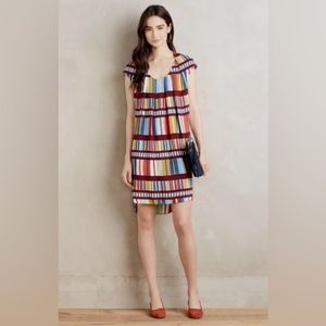 Anthropologie Maeve Women's Red Au Revoir Mini Dress Size 4